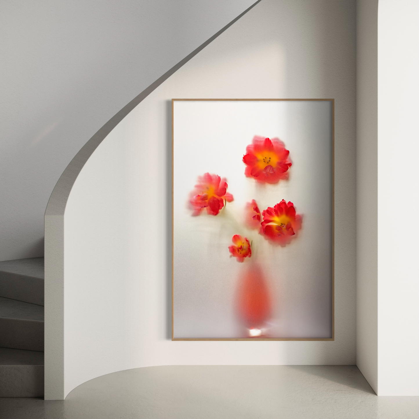 Botanic Still Life collection - red and yellow tulips in vase