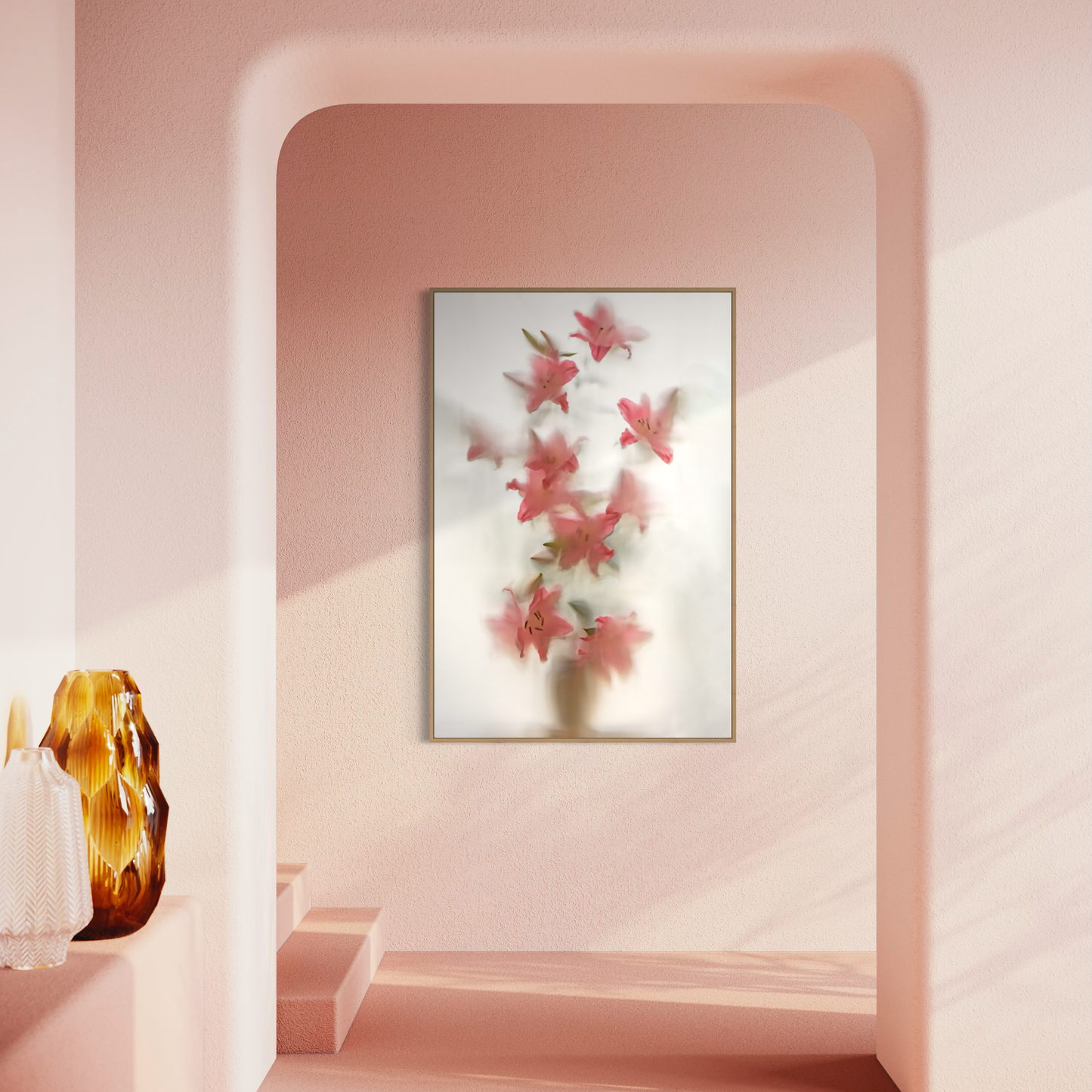 Botanic Still Life collection - pink lillies in vase