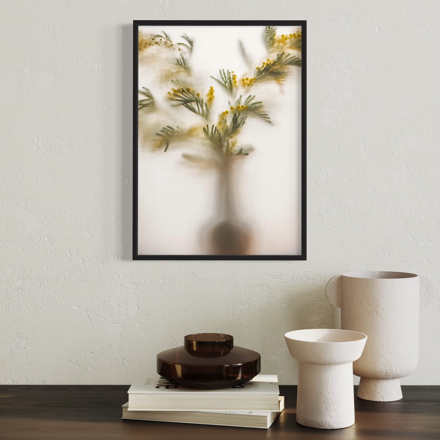 Botanic Still Life collection - mimosa in bulb vase